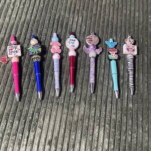 Handcrafted Beaded Pens Refillable Themed Ballpoint Pens 7Pcs